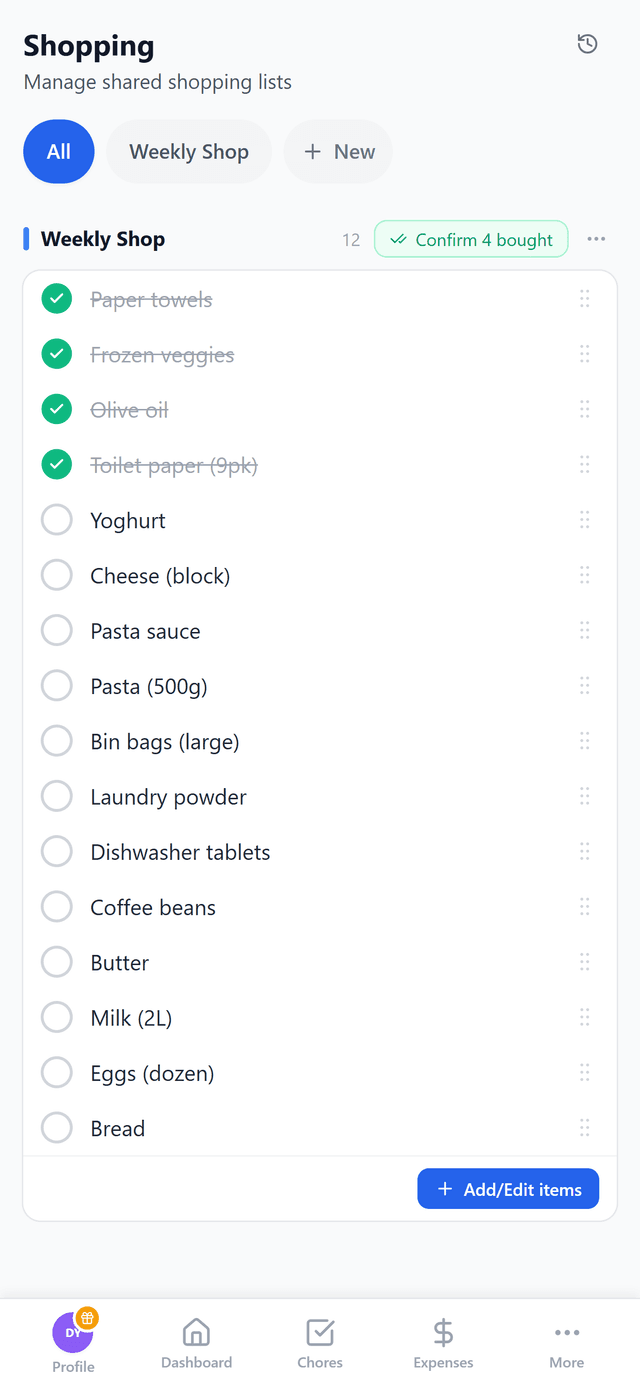 FlatApp Shopping Lists screenshot